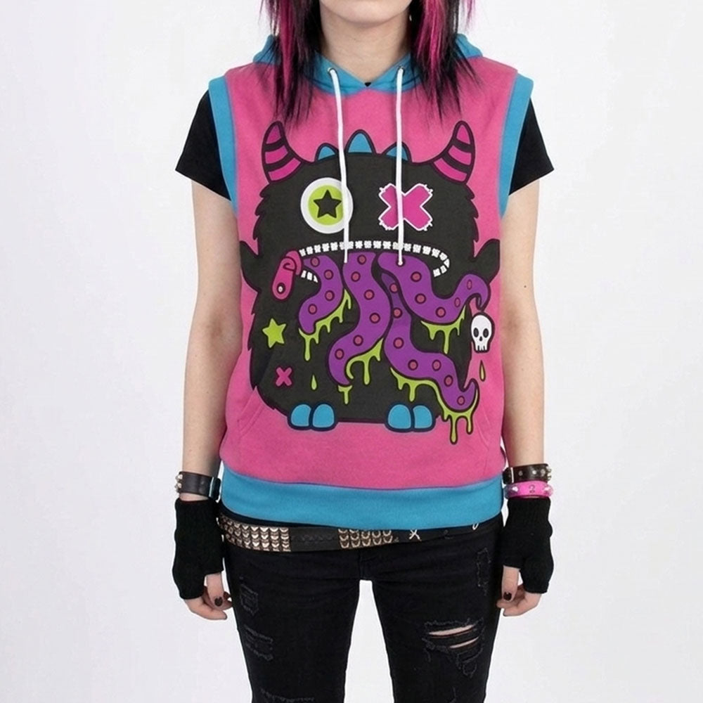 Sheppy Zippy Tako Monster Cotton Unisex Hooded Vest (XS–5XL)