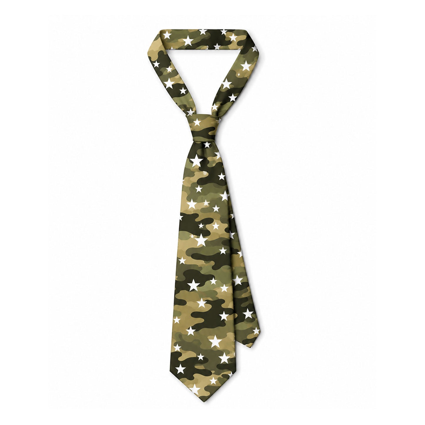 Camo Star Skinny Tie Y2K Emo Scene Neck Tie