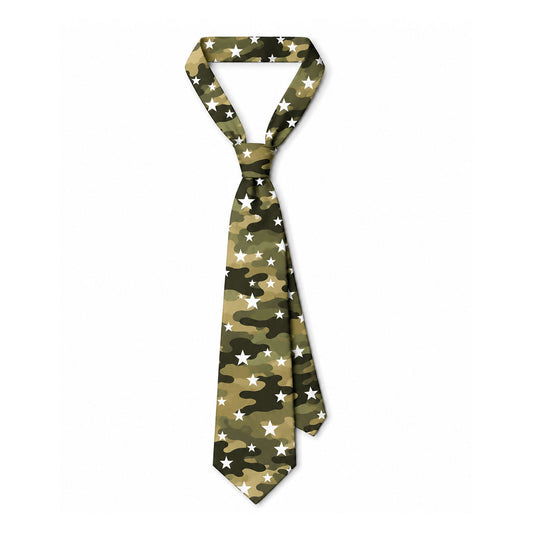 Camo Star Skinny Tie Y2K Emo Scene Neck Tie