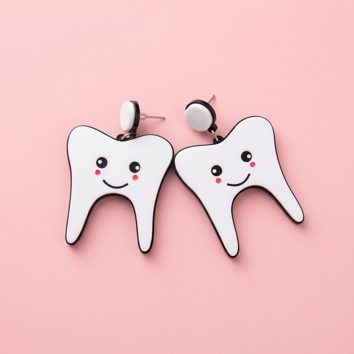 Smiling Tooth Acrylic Drop Earrings