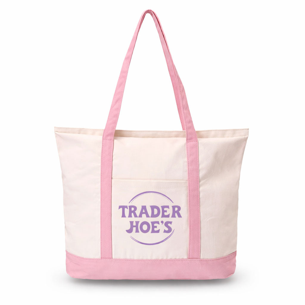 Trader Hoe’s Pink Canvas Tote Bag – Durable Large Everyday Carryall