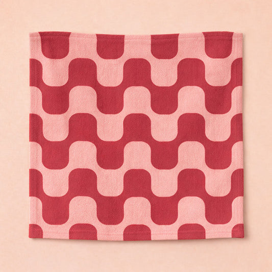 Retro Wave Pink Kitchen Towel