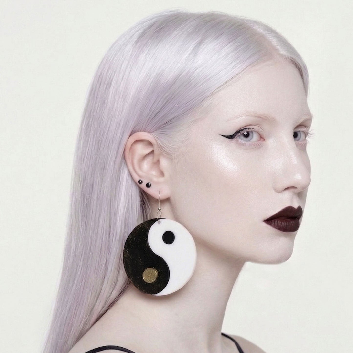Yin Yang Acrylic Drop Earrings