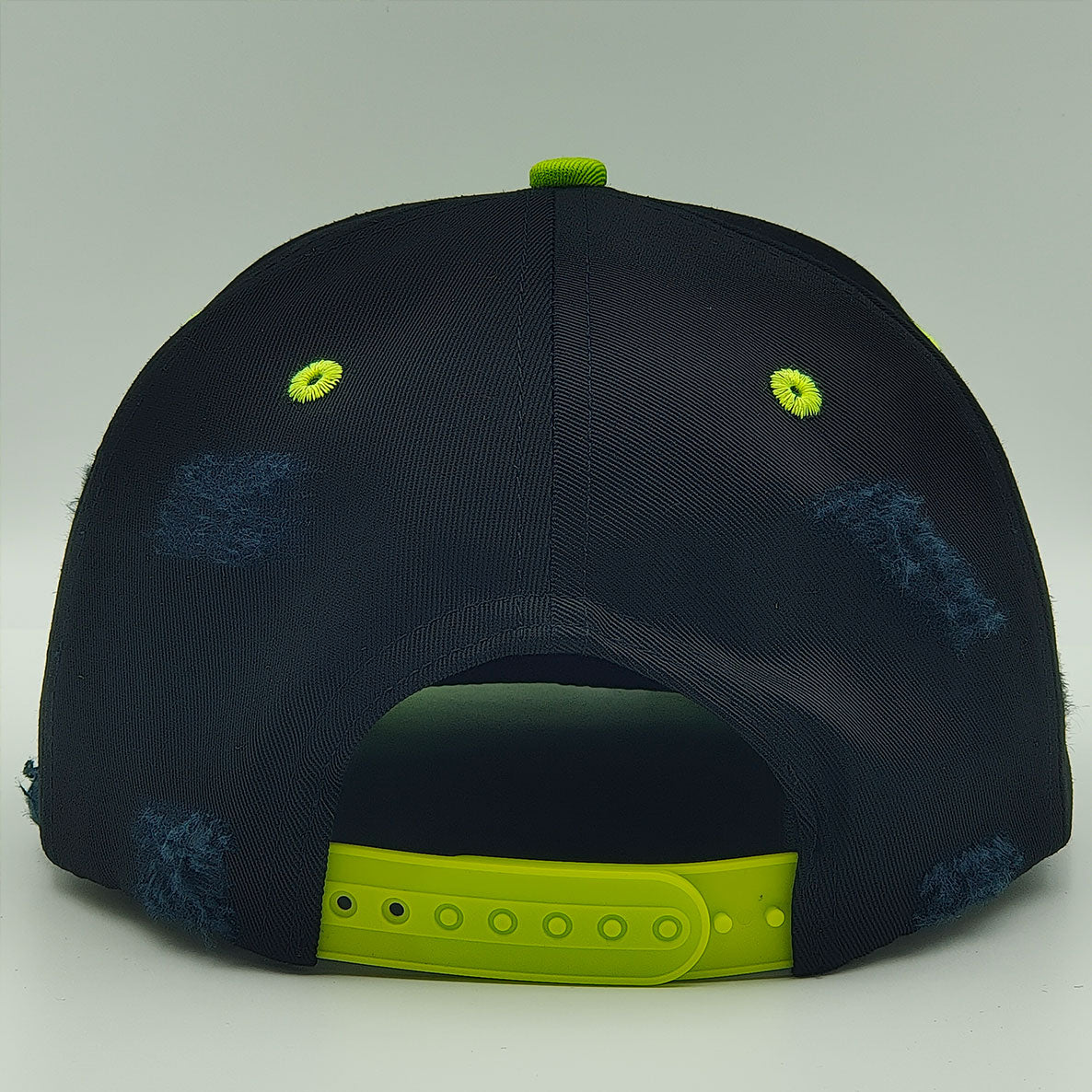 I Heart Zombies Distressed Snapback Cap – Neon Green & Black