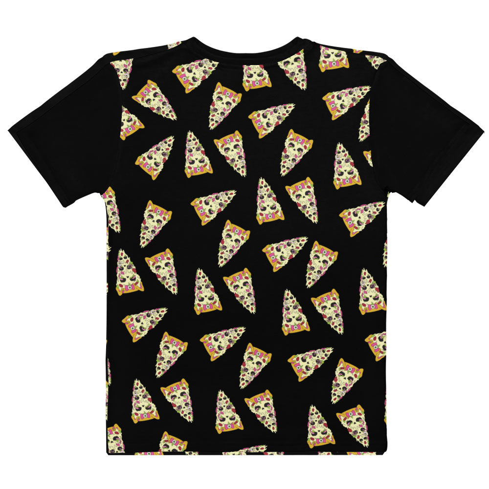 Zombie Kitty Pizza All-Over Print Women's Cotton Tee (S–9XL)