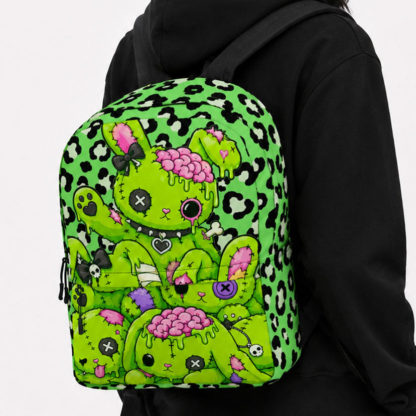 Zombie Bunny Leopard Backpack