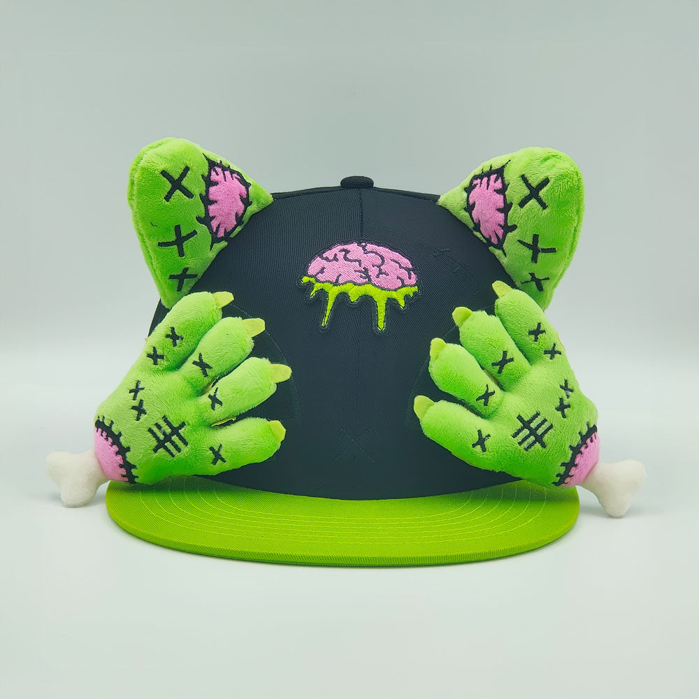 Sheppy Love Zombie Cat Plush Snapback Cap – Limited Collection (Hand Crafted)