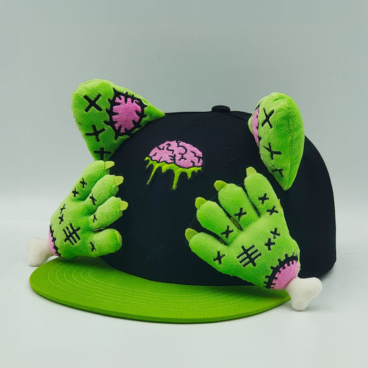 Sheppy Love Zombie Cat Plush Snapback Cap – Limited Collection (Hand Crafted)