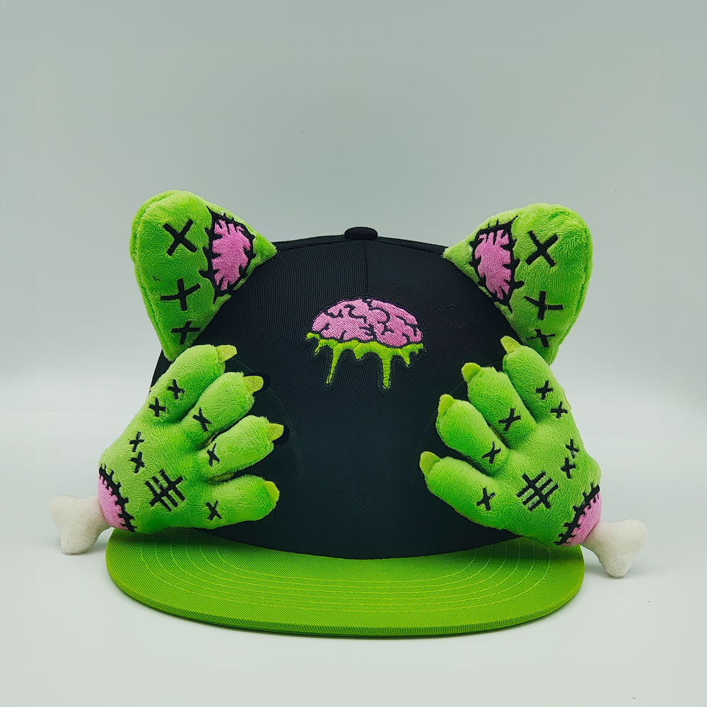 Sheppy Love Zombie Cat Plush Snapback Cap – Limited Collection (Hand Crafted)