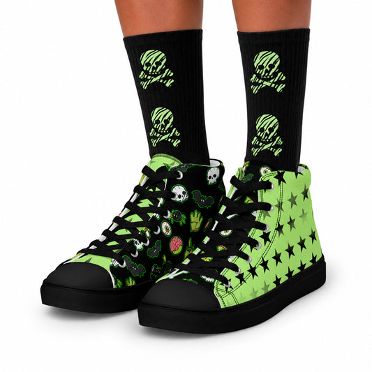 Zombie Acid Star High Top Canvas Shoes