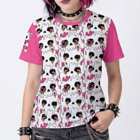 Zombie Kitty Melt All-Over Print Unisex Tee (XS–5XL)