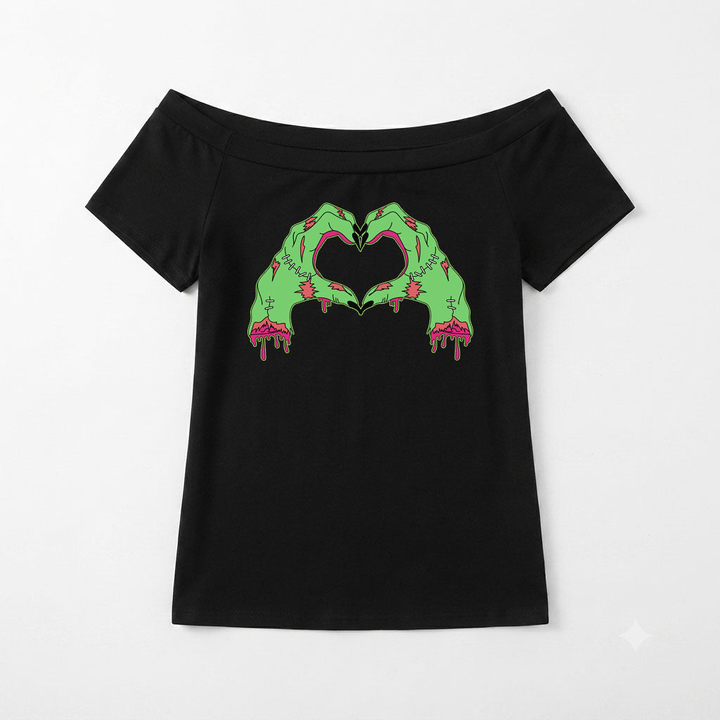 Zombie Heart Hands Off-Shoulder Tee