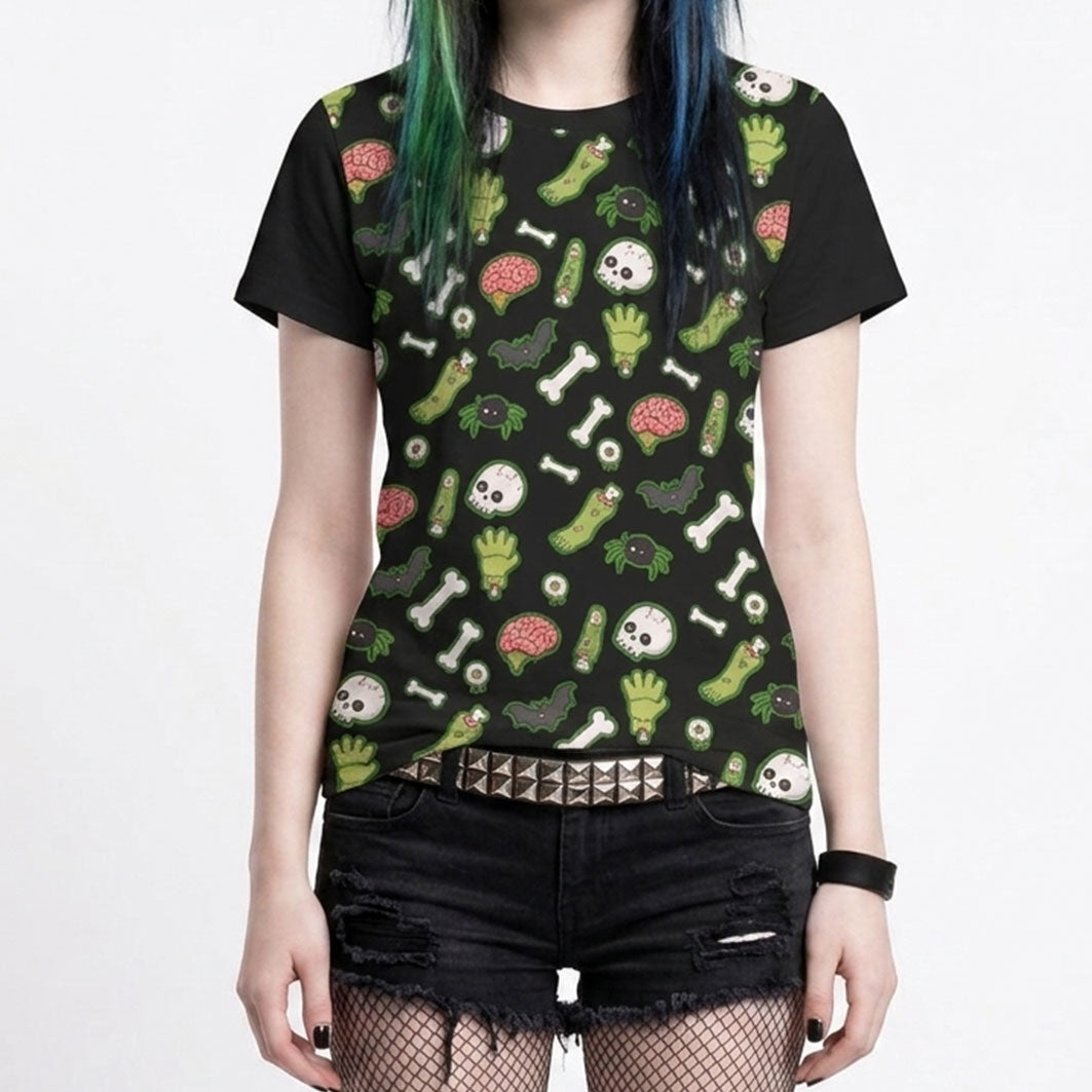 Zombie Graveyard Women's Cotton T-Shirt (S to 9XL)