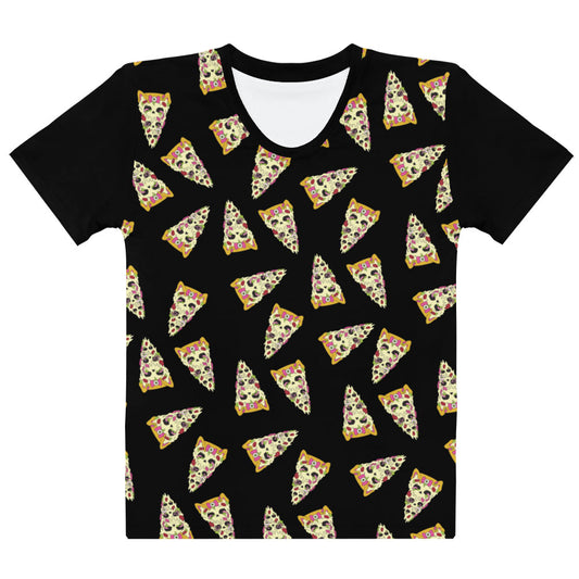 Zombie Kitty Pizza All-Over Print Women's Cotton Tee (S–9XL)