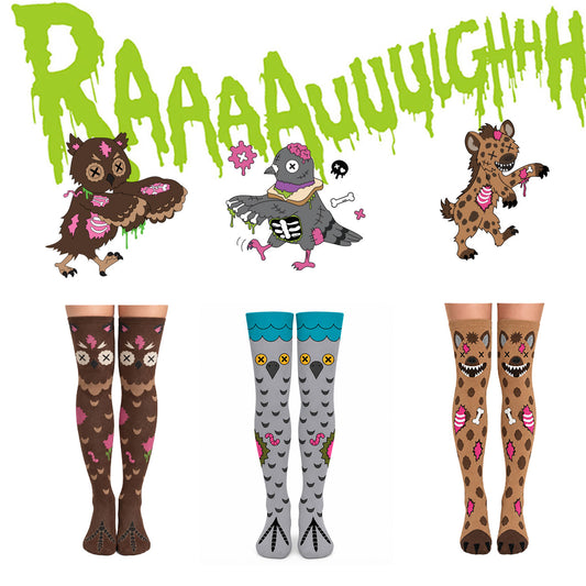 Zombie Animal Over-the-Knee Knit Socks